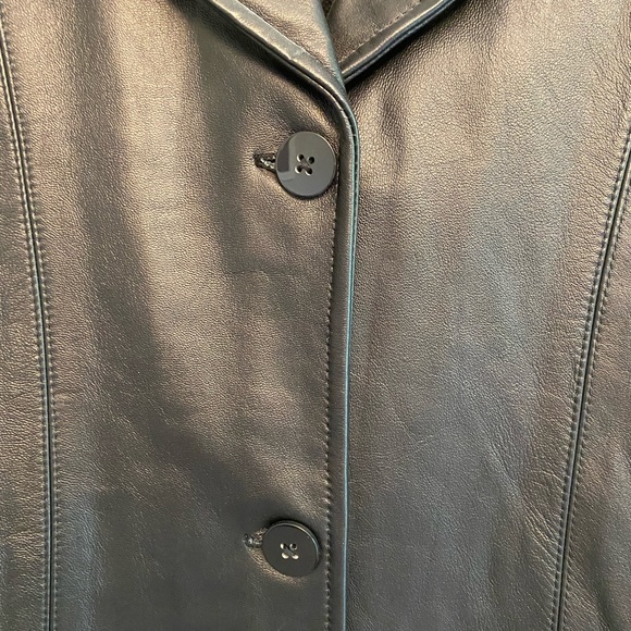 Maurice Sasson Leather Knit button up cardigan - Picture 4 of 5